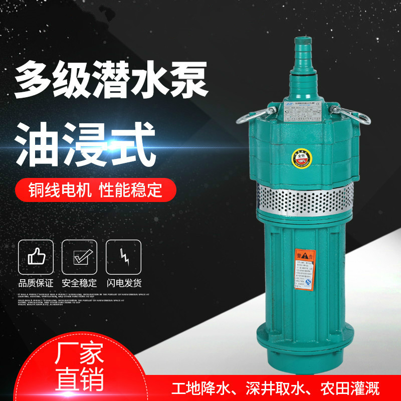 QD家用單相多級(jí)葉輪潛水泵小老鼠抽水泵220v高揚(yáng)程深井泵油浸泵