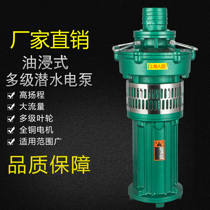QY充油式潛水電泵噴泉農(nóng)用灌溉潛水泵380V高揚(yáng)程大流量抽水機(jī)